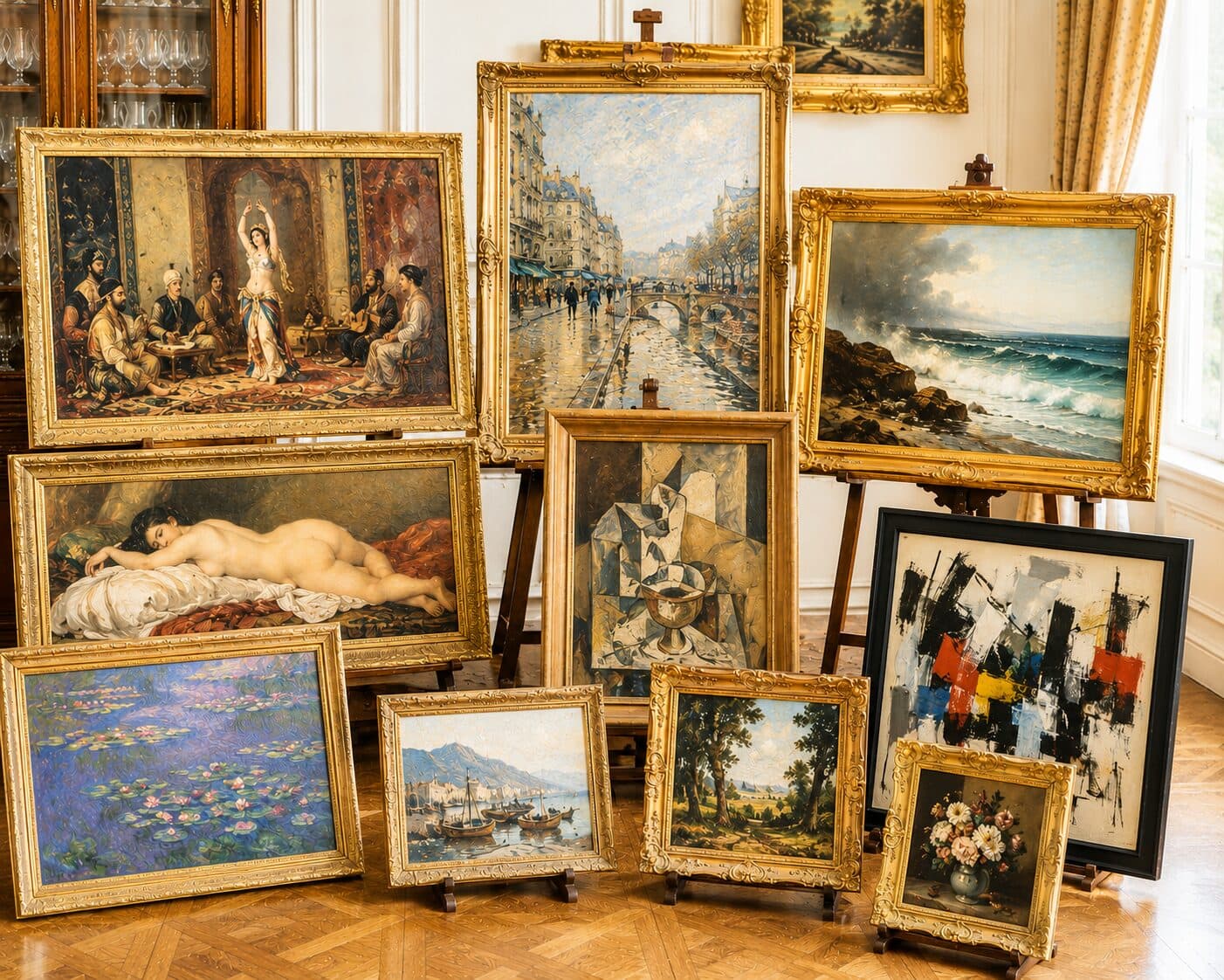 Paintings — Oils, watercolors, antique drawings